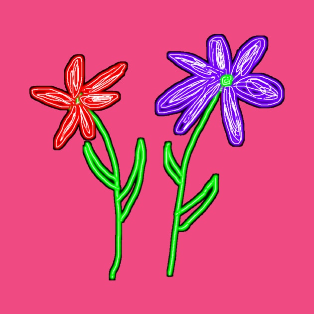 Neon Flowers--no background by JustSayin