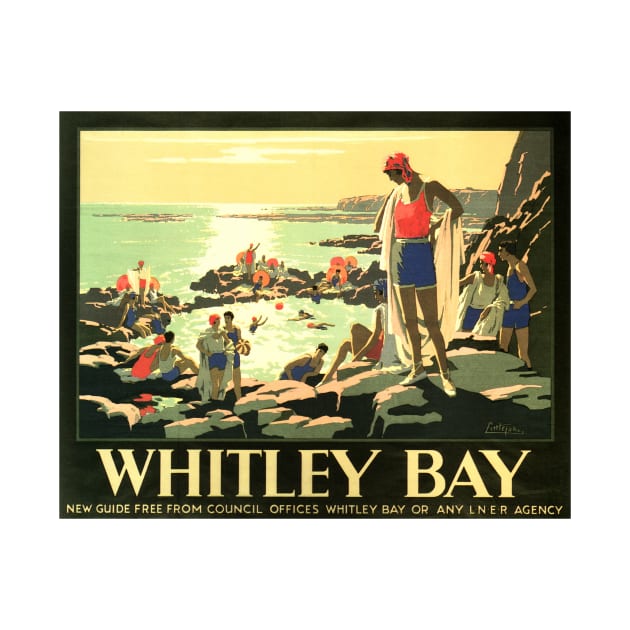 Visit WHITLEY BAY England via LNER Advertisement Vintage Railway by vintageposters