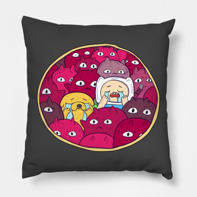 Finn and Jake in the Nightosphere Pillow by surfinggiraffecomics