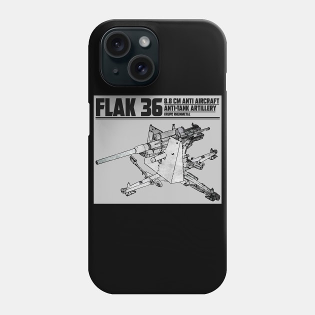 FLAK 36 ANTI AIRCRAFT Phone Case by theanomalius_merch