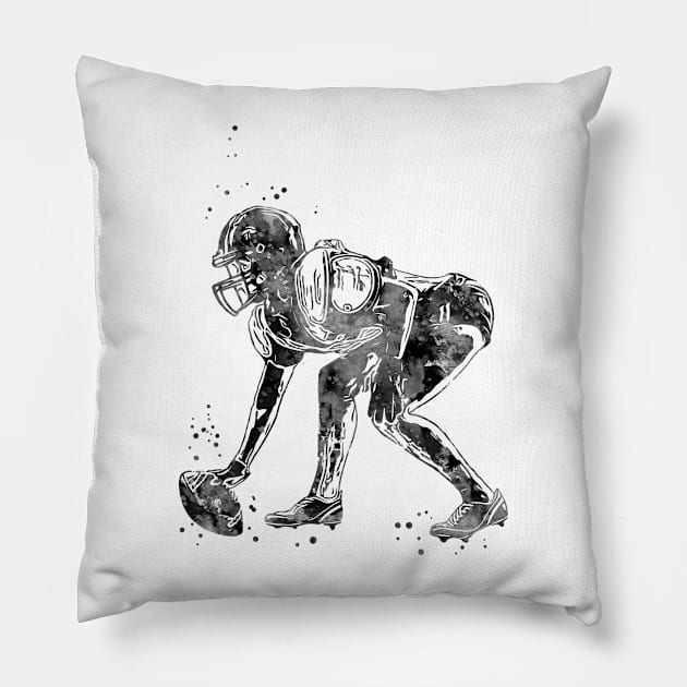 American Football Player Girl Pillow by RosaliArt