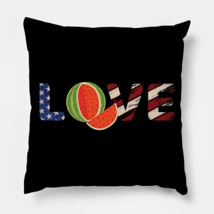 'USA Flag Watermelon' Cool Watermelon 4th of July Pillow