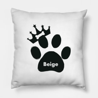 Beige name made of hand drawn paw prints Pillow