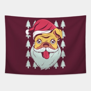 Cute Christmas Pug Tapestry