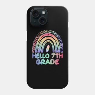 Hello 7th Grade Tie Dye Leopard Rainbow Back To School Phone Case