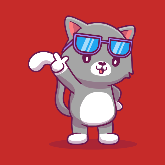 Cute Cat Wearing Glasses by Catalyst Labs