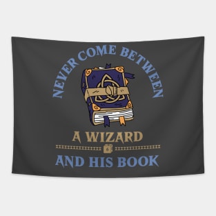 DnD Never come between a wizard and his book Dungeons and Dragons spellbook funny Tapestry