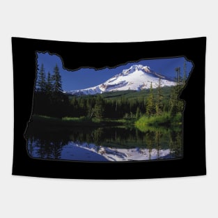 Oregon State Outline (Mount Hood) Tapestry