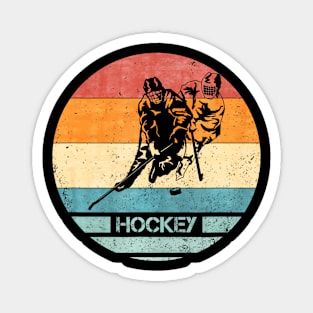 Hockey Player Team Coach Silhouette Sunset Magnet