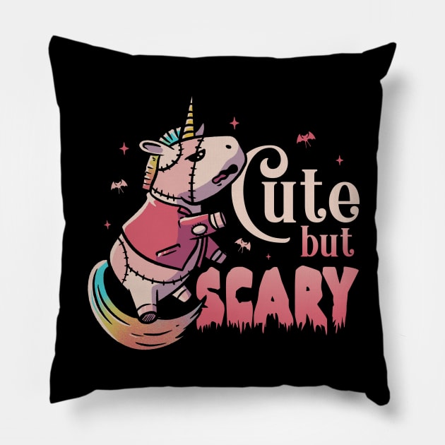 Cute But Scary Funny Cute Spooky Pillow by eduely