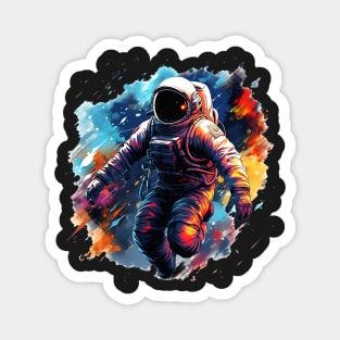 Astronaut in space abstract water color Magnet