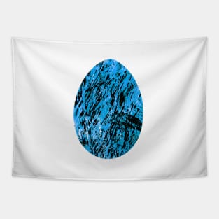 Easter egg - abstract blue-black textured watercolor, trendy earthy tones, colors, isolated on white. Design for background, cover and packaging, Easter and food illustration, greeting card. Tapestry