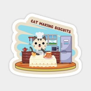 Cat Making Biscuits Magnet