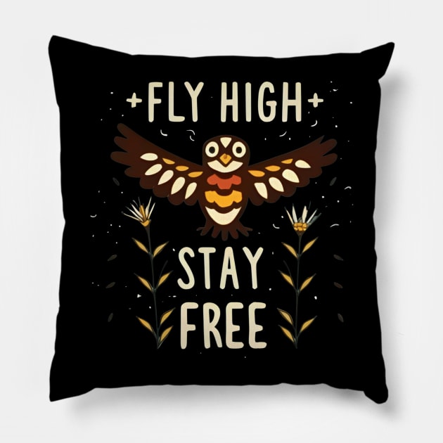 Fly High Stay Free Pillow by NomiCrafts