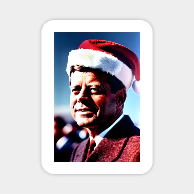 Santa JFK (Celebrity Christmas) Magnet by robsteadman