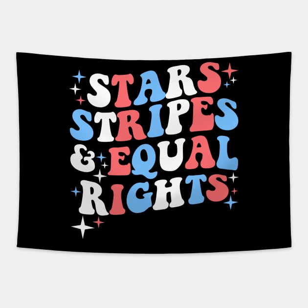 Stars Stripes And Equal Rights 4th Of July Women's Rights Tapestry by artbooming