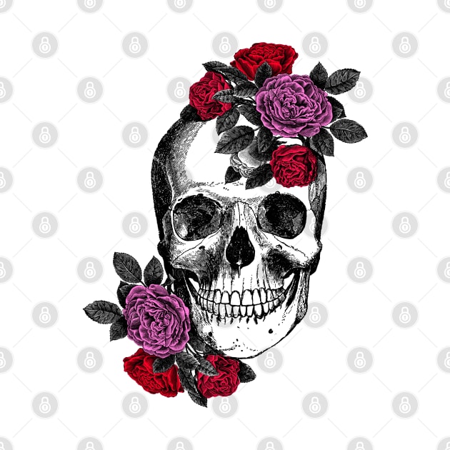 Skull and flowers by SaraFuentesArt