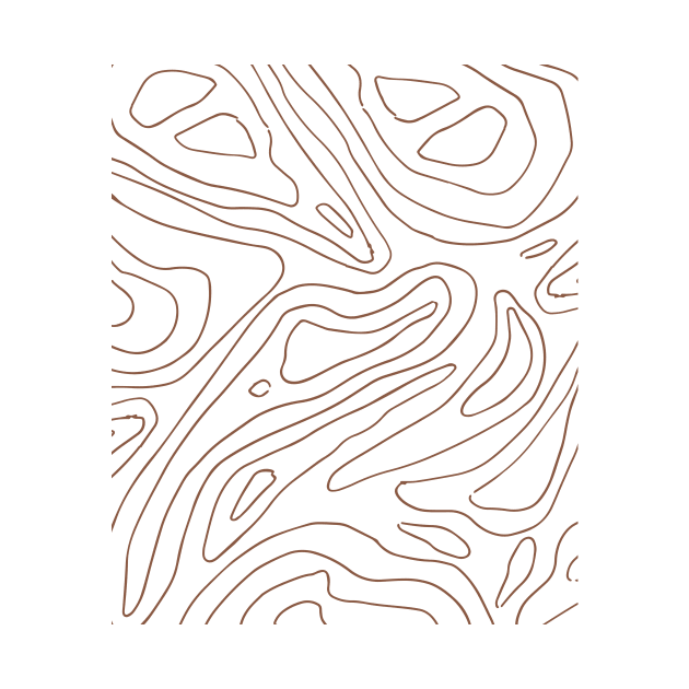 Simple Minimalist Abstract Woby lines Earth Tones Pattern by zedonee