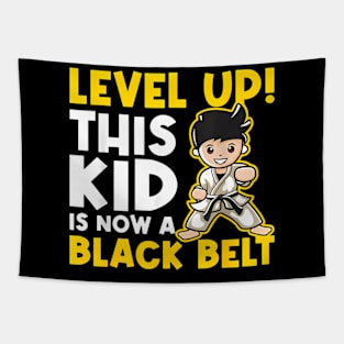 Level Up This Kid Is Now A Black Belt - Karate Martial Arts Tapestry