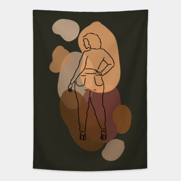 Sexy Chubby Line Art Tapestry by ARTrishaa