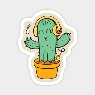 cactus listening to music Magnet