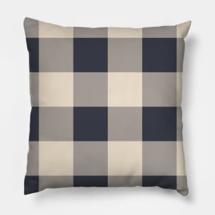 Navy and Beige Gingham Pillow