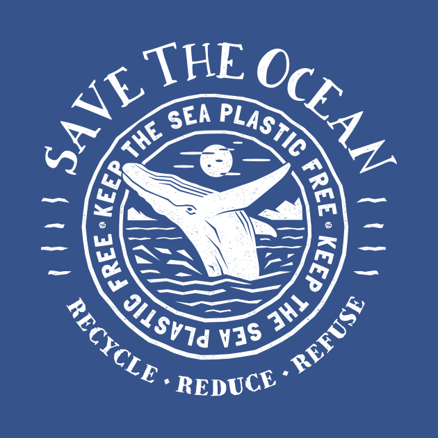 Keep the Sea Plastic Free - Save The Ocean - Humpback Whale by bangtees