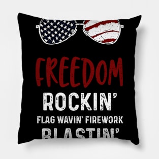 Freedom Rockin' Flag Wavin' Firework Blastin' Pillow