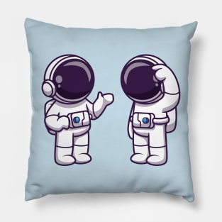 Astronauts Talking Cartoon Pillow
