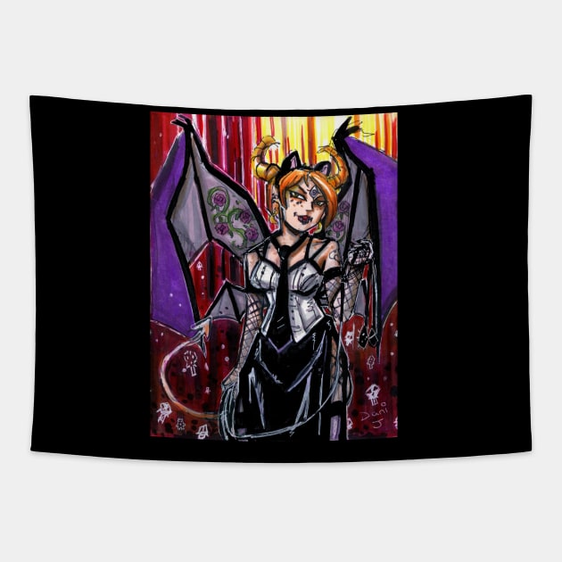 Demon Kitty LIl Tapestry by Djnebulous