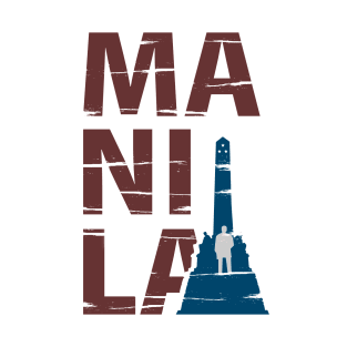 Manila typography with Luneta Rizal Park Manila T-Shirt