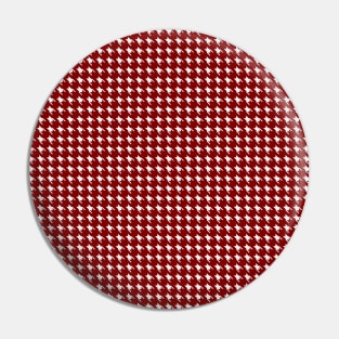 Dark Christmas Candy Apple Red Houndstooth Check Pin