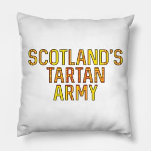 Scotland's Tartan Army, Scottish Lion Rampant Coloured Tartan, Scottish Football Slogan Pillow