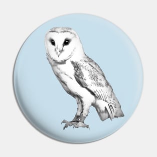 B&W Barn Owl Pin