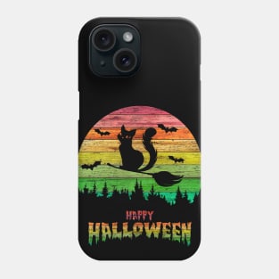 Vintage Halloween Cat Witch Phone Case