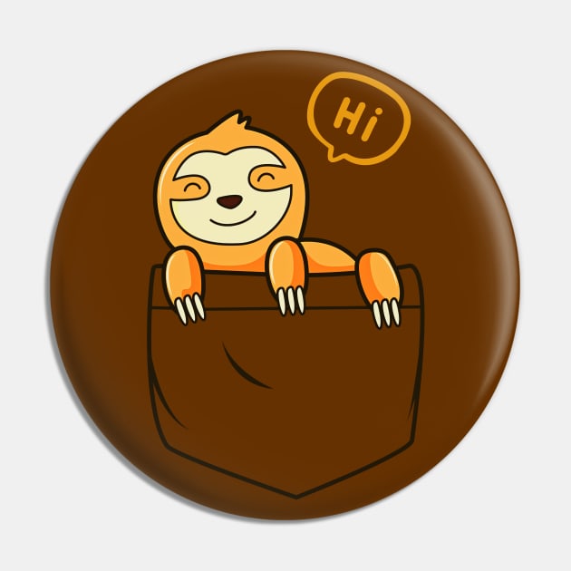 Lady Sloth in pocket Pin by TrendsCollection