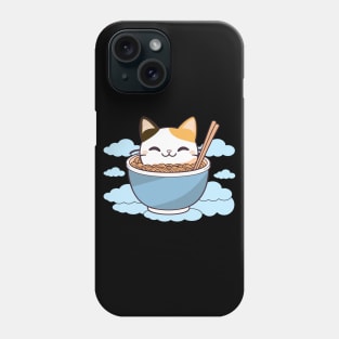 Cute Cat Eats Ramen Noodles cuteness enthusiasts ramen Phone Case