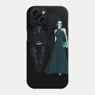 Awesome wolf with fairy in the dark night Phone Case