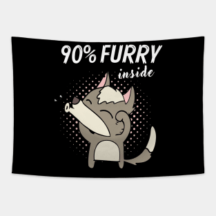 90% Furry Fursona Furries Fandom Fursuit Tapestry