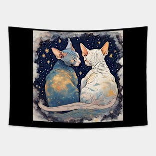 Sphynx Cat Platonic Soulmates Like A Normal Friendship, But Cooler Funny Quote with Best Friend Tapestry