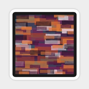 Abstract pattern made of horizontal stripes in different sizes and colors Magnet