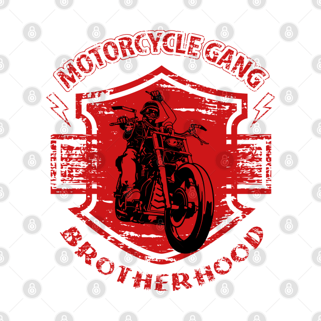 Motorcycle Gang Brotherhood, T-shirt for Biker, MotorCycle Rider Tee, Biker Gift by Ben Foumen