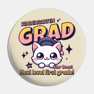 Kindergarten Graduation Cute Kawaii Cat Last Day of School Leveling Up Pin