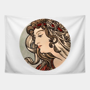 Vintage woman portrat Tapestry