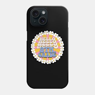 Retro Hello Eighth Grade Back To School 8th Grade Teacher Phone Case