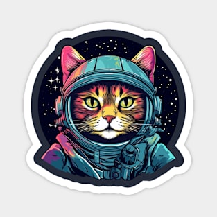 Cat Astronaut in Space Helmet Magnet