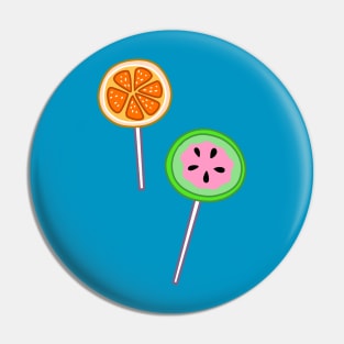 Orange and Watermelon Lollipop Pin