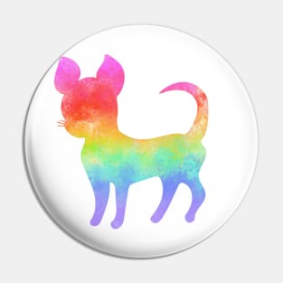 Watercolor rainbow chihuahua Pin