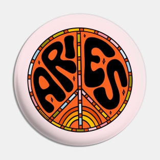 Aries Peace Sign Pin