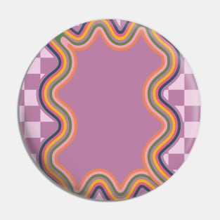 Purple Checkerboard Wavy Lines Pin